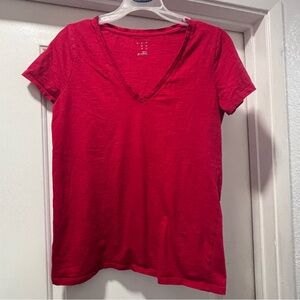 Women's Red V-Neck T-Shirt